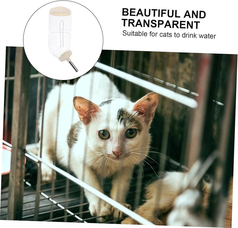 زجاجة ماء للحيوانات الأليفة مقاومة للتسرب، علبتان، موزع شرب للحيوانات الصغيرة، سهل التركيب - Image 2